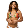 avant - Haut de bikini éco-responsable rembourré UPF50+ Noir Floral Hibiscus - Couleurs Lagon