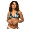 avant - Haut de bikini éco-responsable rembourré UPF50+ Noir Floral Libellule - Couleurs Lagon