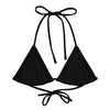 avant à plat - Haut de bikini éco-responsable rembourré UPF50+ Noir - Couleurs Lagon