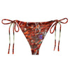 dos à plat - Bas de Bikini String Doublé Rouge Recyclé UPF50+ Gorgone Dragon Fish - Couleurs Lagon