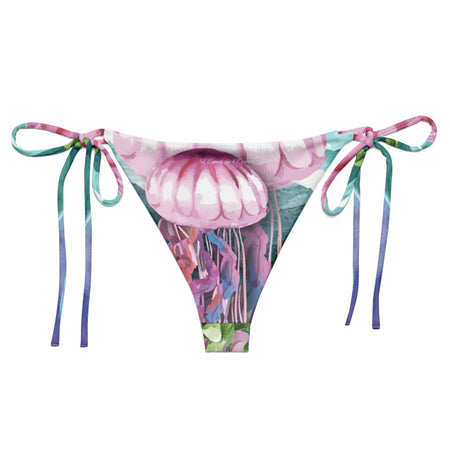 dos à plat - Bas de Bikini String Doublé Lavande Recyclé UPF50+ Meduse - Couleurs Lagon