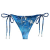 dos à plat - Bas de Bikini String Doublé Café Recyclé UPF50+ Bleu Meduse - Couleurs Lagon