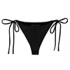 dos à plat - Bas de Bikini String Doublé Recyclé UPF50+ Noir - Couleurs Lagon