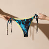 avant 3 - Bas de Bikini String Doublé Banane Recyclé UPF50+ Bénitier Bleu 3 - Couleurs Lagon
