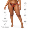 caracteristiques - Bas de Bikini String Doublé Rouge Recyclé UPF50+ Gorgone Nautilus - Couleurs Lagon