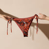 avant - Bas de Bikini String Doublé Rouge Recyclé UPF50+ Gorgone Nautilus - Couleurs Lagon
