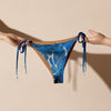 avant - Bas de Bikini String Doublé Café Recyclé UPF50+ Bleu Meduse - Couleurs Lagon