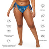 caracteristiques - Bas de Bikini String Doublé Café Recyclé UPF50+ Bleu Meduse - Couleurs Lagon