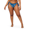 avant grande taille - Bas de Bikini String Doublé Café Recyclé UPF50+ Bleu Meduse - Couleurs Lagon