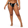 avant grande taille - Bas de Bikini String Doublé Noir Recyclé UPF50+ Nautile - Couleurs Lagon
