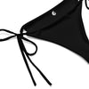 gros plan avant et doublure noir - Bas de Bikini String Doublé Recyclé UPF50+ Noir - Couleurs Lagon
