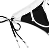 gros plan avant doublure blanche - Bas de Bikini String Doublé Noir Recyclé UPF50+ Nautile - Couleurs Lagon