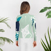 dos sur fille - Lycra Manche Longue UPF50 Ado 8-20 Vert Lagon - Couleurs Lagon