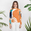avant floral - Lycra Manche Longue UPF50 Ado 8-20 Orange - Couleurs Lagon