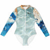 avant a plat - Combi surf manches longues MITI caraco Marine Couleurs Lagon