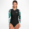 avant - Combi surf manches longues MITI caraco Orchidees Couleurs Lagon