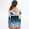 Combi surf manches longues MITI caraco Bleu Marine Couleurs Lagon