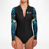 zip av - Combi surf manches longues MITI caraco Benitier II Couleurs Lagon