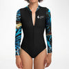 zip av - Combi surf manches longues MITI caraco Benitier Couleurs Lagon