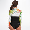 dos - Combi surf manches longues MITI caraco Hibiscus Couleurs Lagon