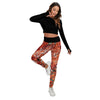 Ensemble sport femme top dos nu noir et legging gorgone rouge - avant droit