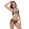 Ensemble de bikini tangua Couleurs Lagon FLORAL NOIR