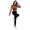 Ensemble sport femme top et legging dos nu noir gorgone rouge - avant droit