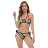 Ensemble de bikini tangua Couleurs Lagon FLORAL HIBISCUS NOIR