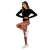 Ensemble sport femme top dos nu noir et legging gorgone rouge - avant gauche