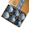 Bols en Porcelaine Céramique Japonaise Floral Bleu Outremer - Couleurs Lagon - 6pcs fine