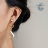 Boucles d'oreilles en Argent S925 Algue Marine Concises et Lisses - Couleurs Lagon