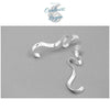 Boucles d'oreilles en Argent S925 Algue Marine Concises et Lisses - Couleurs Lagon