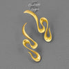 Boucles d'oreilles en Argent S925 Algue Marine Double Vagues - Couleurs Lagon