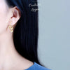 Boucles d'oreilles en Argent S925 Algue Marine Double Vagues - Couleurs Lagon