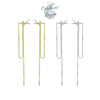 Boucles d'oreilles longues s925 zircon - Couleurs Lagon