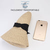 Chapeau de Plage Paille Ajustable - Couleurs Lagon