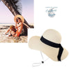 Chapeau de Plage Paille Ajustable - Couleurs Lagon