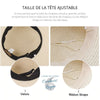Chapeau de Plage Paille Ajustable - Couleurs Lagon