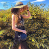 Chapeau de Plage Paille Ajustable - Couleurs Lagon