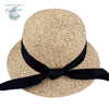Chapeau de Plage Paille Ajustable PANAMA Rond Court - Couleurs Lagon