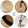 Chapeau de Plage Paille Ajustable PANAMA Rond Court - Couleurs Lagon