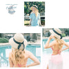 Chapeau de Plage Paille Ajustable PANAMA Rond Court - Couleurs Lagon
