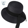 Chapeau de Plage Paille Ajustable PANAMA Rond Court - Couleurs Lagon