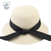 Chapeau de Plage Paille Ajustable PANAMA Rond Court - Couleurs Lagon