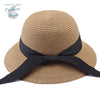 Chapeau de Plage Paille Ajustable PANAMA Rond Court - Couleurs Lagon
