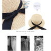 Chapeau de Plage Paille Ajustable PANAMA Rond Court - Couleurs Lagon
