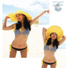 Chapeau Paille Pliant à Bord Large - Couleurs Lagon