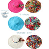 Chapeau UV Tissu Grand Bord Pliable à Fleurs - Couleurs Lagon