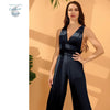 Combinaison élégante et classe à bandage croisé multi choix dos nu VALENCIA - Couleurs Lagon