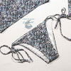 Ensemble Bikini Rashguard Manche Longue LITTLE BLUE FLOWERS - Couleurs Lagon